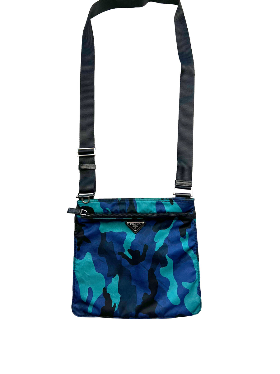 Prada Milano Blue Camouflage Side Bag