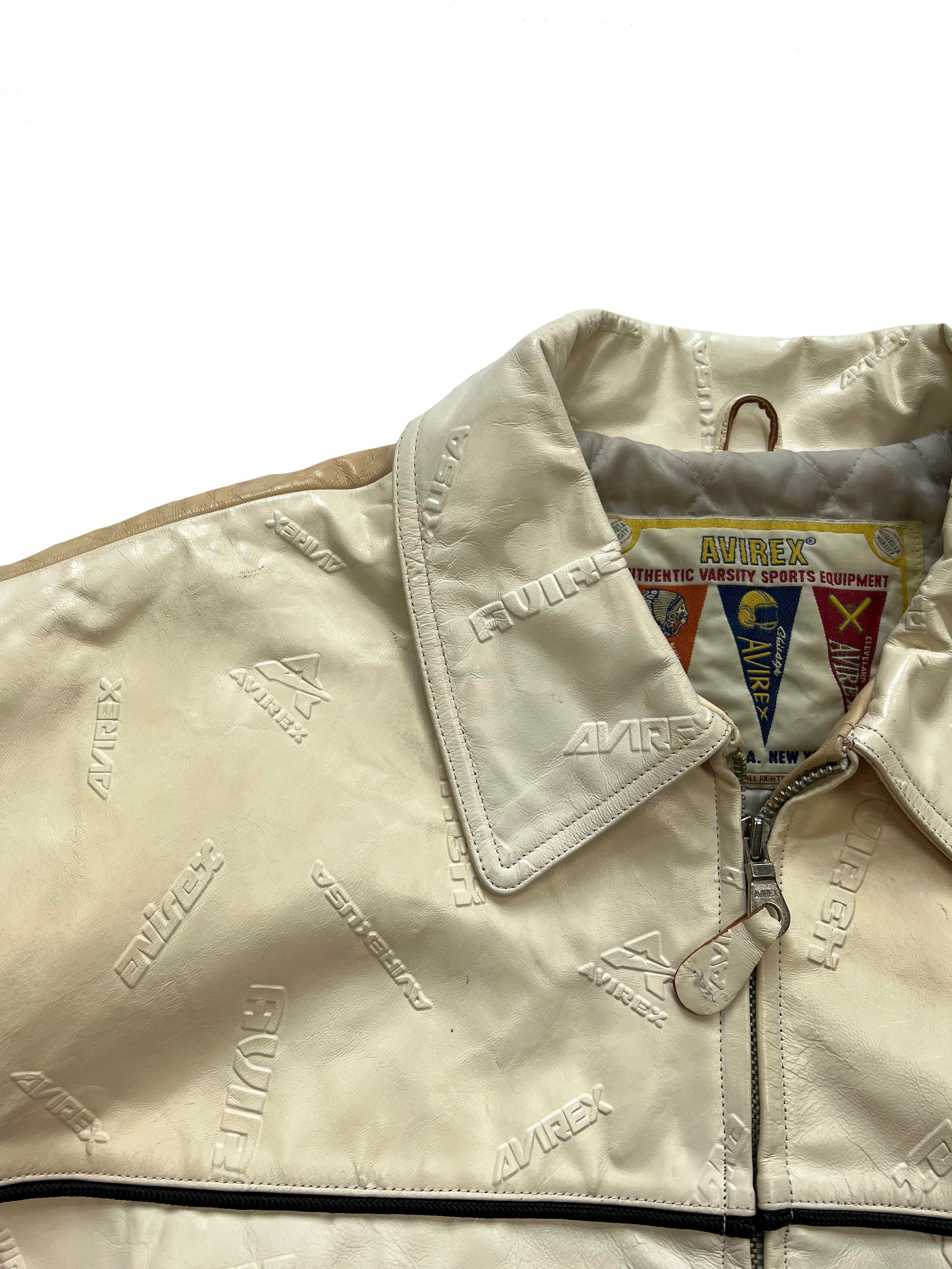Avirex Beige Embossed Leather Jacket 90's – Sekkle