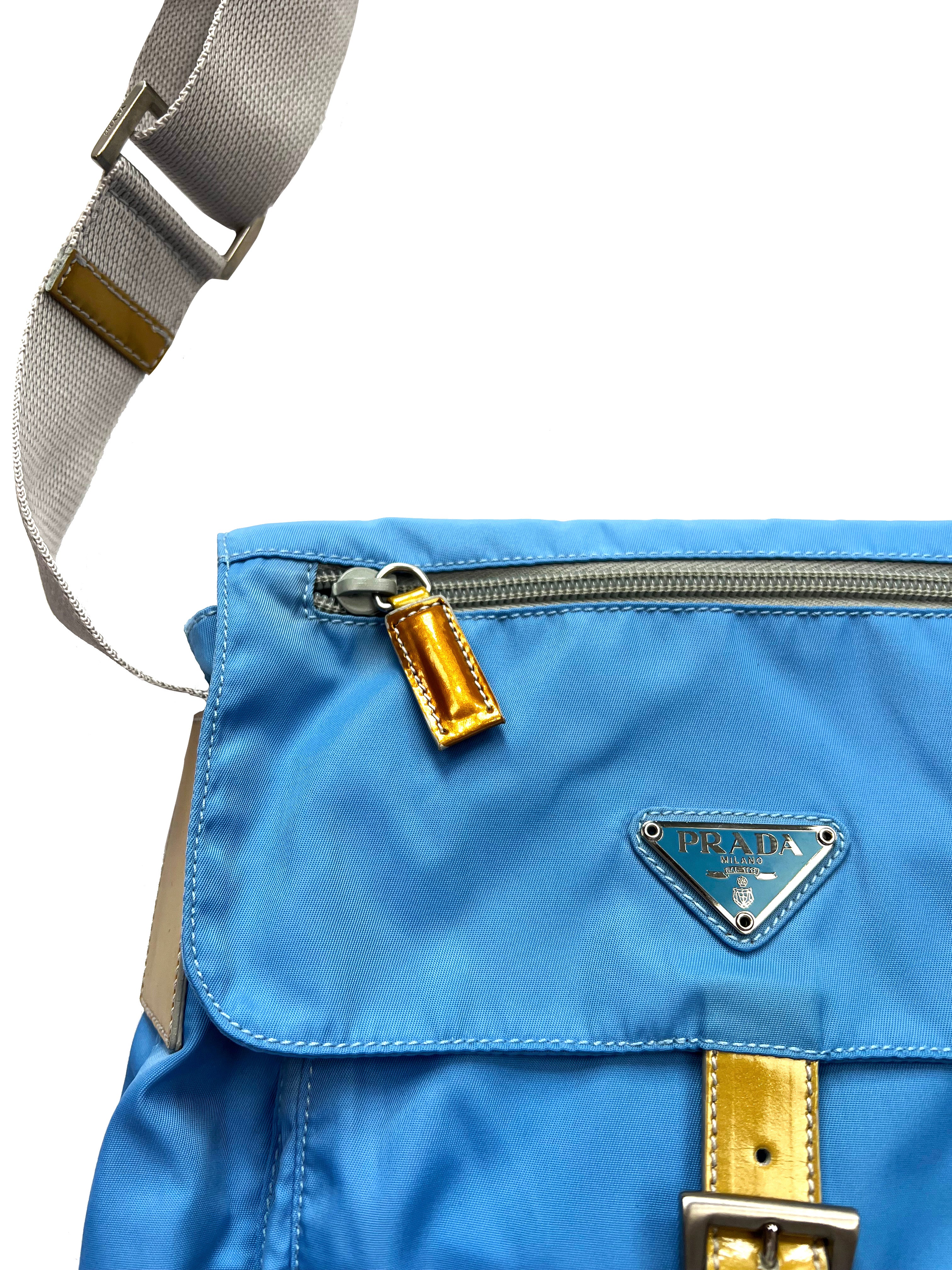 Prada Milano Baby Blue Side Bag 2002 Sekkle