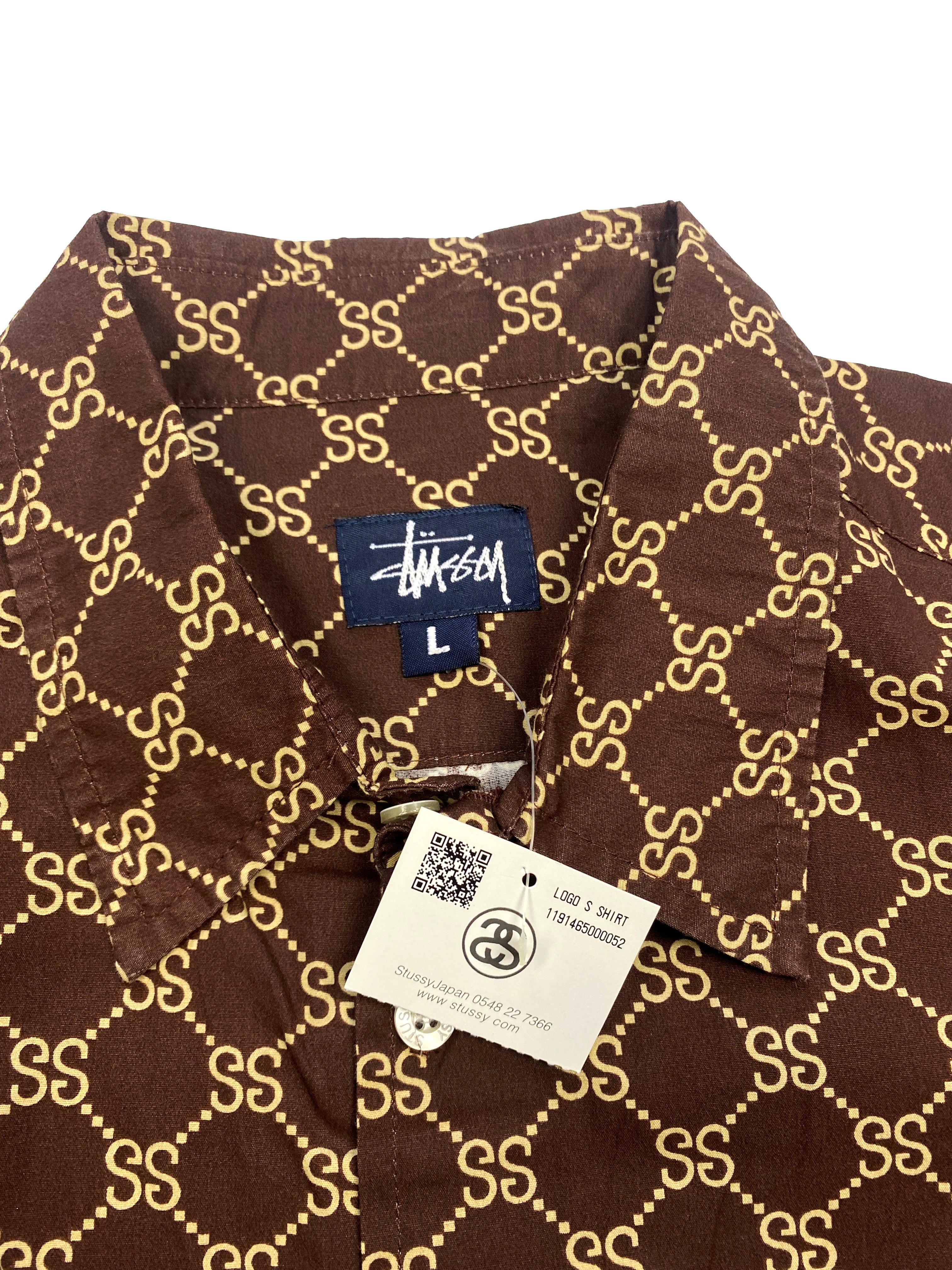 Stussy Brown/Gold Monogram Shirt (1990's) PRE-OWNED – On The Arm
